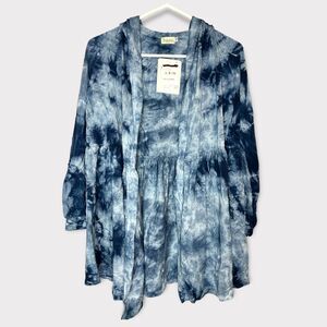 Baea Women’s Tie Dye Navy French Terry Duster Size XS